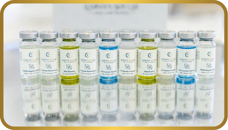 Professional ampoule serums used for microneedling nano infusion and advanced facial treatments