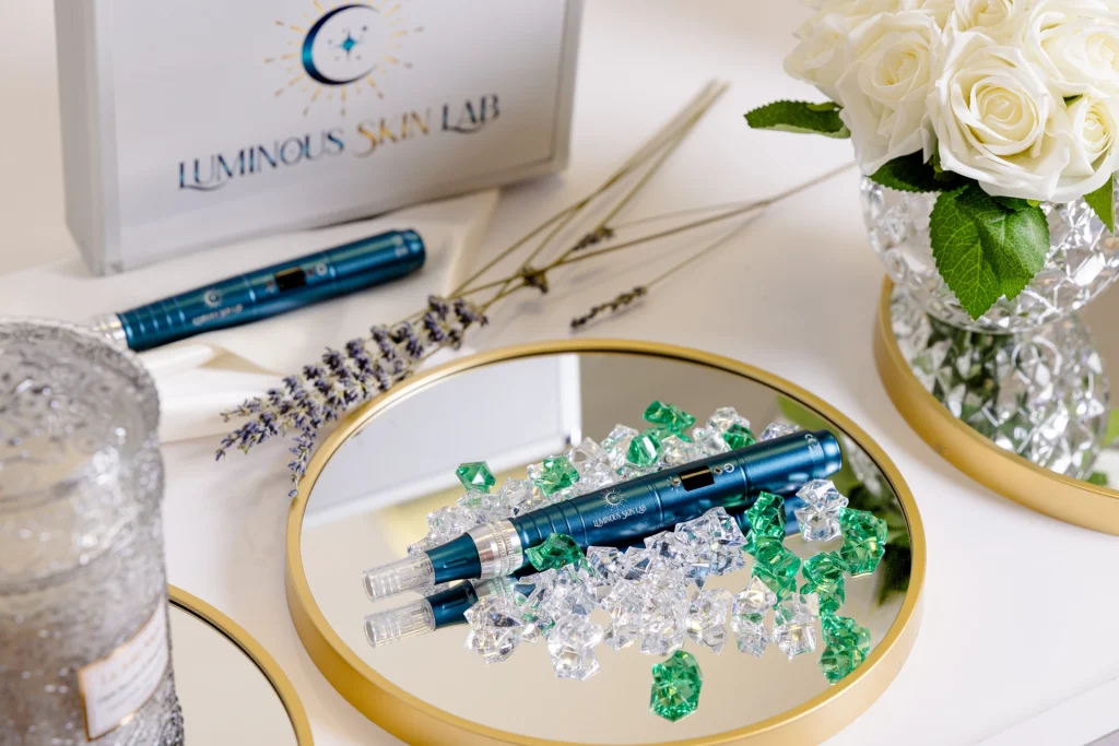 Microneedling and nano-infusion results showing skin glow, collagen renewal, and improved texture over time